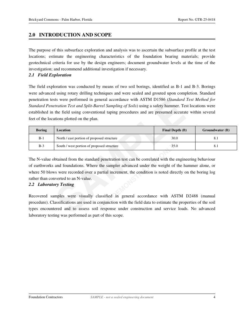 Sample geotechnical soil report page 4