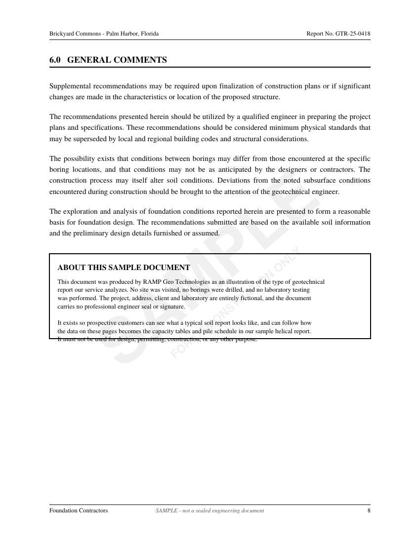 Sample geotechnical soil report page 8