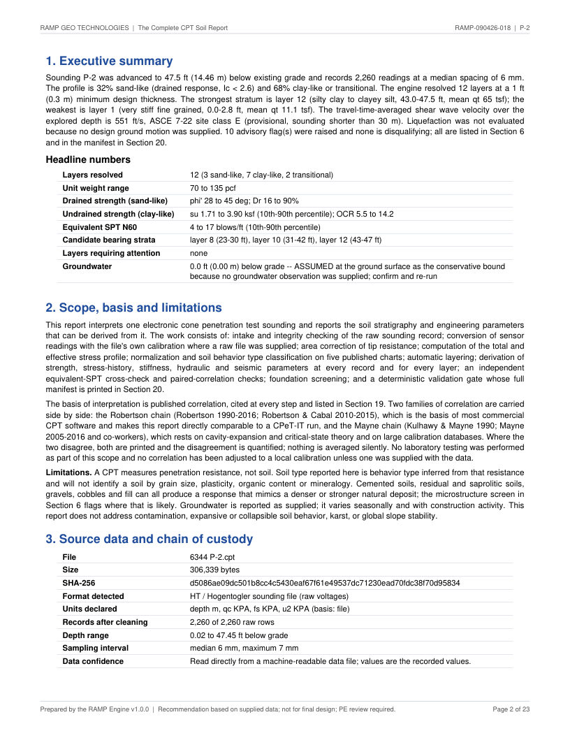 CPT soil report P-2 page 2